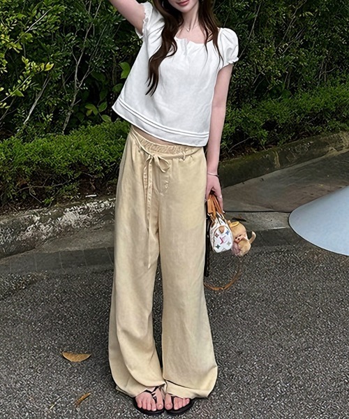 LEMOA（レモア）の「ギャザーネックフリル袖半袖ブラウス（シャツ/ブラウス・レディース・ホワイト・X-LARGE/LARGE/MEDIUM）」の8枚目の写真