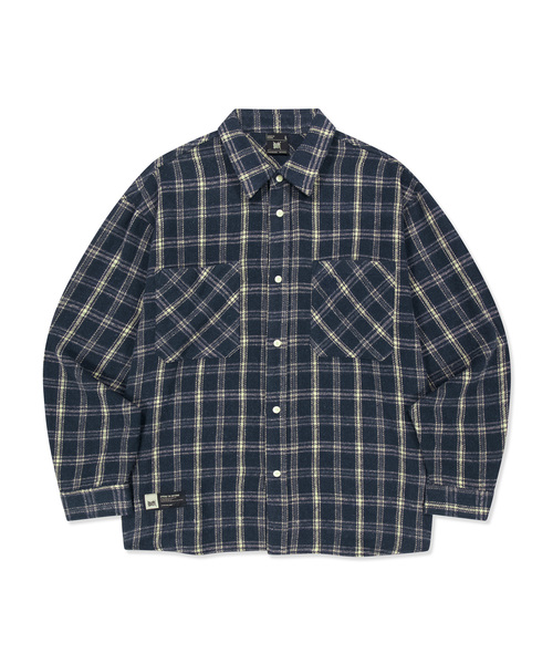 BROWNBREATH(ブラウンブレス)の「タグブラッシュチェックシャツ(シャツ/ブラウス・レディース・ネイビー/ブラウン・MEDIUM/SMALL/LARGE/X-LARGE)」の1枚目の写真