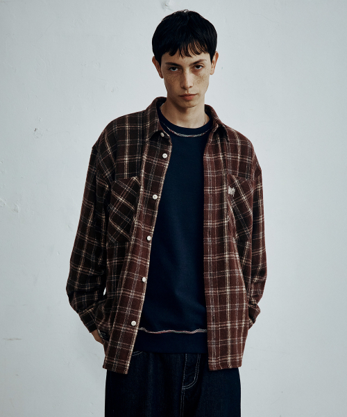 BROWNBREATH(ブラウンブレス)の「タグブラッシュチェックシャツ(シャツ/ブラウス・レディース・ネイビー/ブラウン・MEDIUM/SMALL/LARGE/X-LARGE)」の6枚目の写真