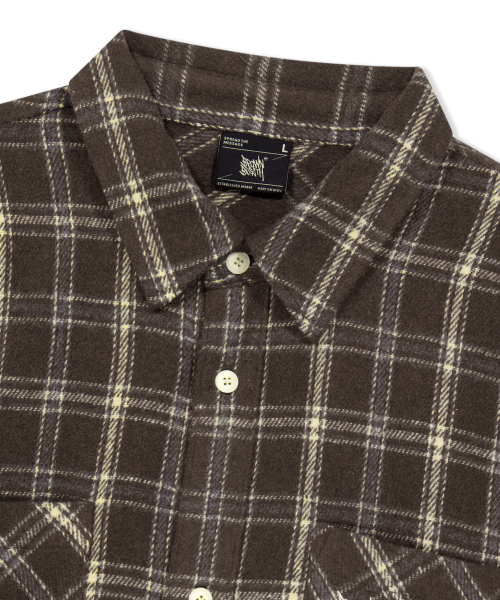 BROWNBREATH(ブラウンブレス)の「タグブラッシュチェックシャツ(シャツ/ブラウス・レディース・ネイビー/ブラウン・MEDIUM/SMALL/LARGE/X-LARGE)」の8枚目の写真