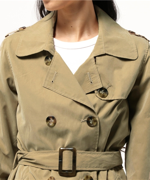 VENCEEXCHANGE(ヴァンスエクスチェンジ)の「Eピーチ トレンチコート(トレンチコート・レディース・オフホワイト/ダークグリーン/ベージュ・LARGE/MEDIUM)」の7枚目の写真