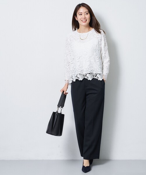 Reflect（リフレクト）の「【SS-4Lサイズ／通勤／セレモニー】ケミカルレースブラウス（シャツ/ブラウス・レディース・ネイビー/ホワイト・17/05/15 /11/09/07/13）」の7枚目の写真