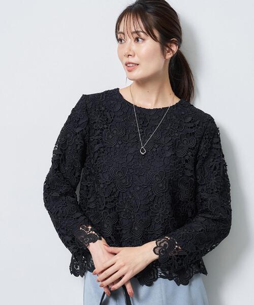 Reflect（リフレクト）の「【SS-4Lサイズ／通勤／セレモニー】ケミカルレースブラウス（シャツ/ブラウス・レディース・ネイビー/ホワイト・17/05/15 /11/09/07/13）」の9枚目の写真