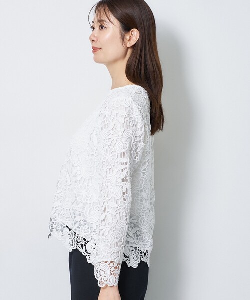 Reflect（リフレクト）の「【SS-4Lサイズ／通勤／セレモニー】ケミカルレースブラウス（シャツ/ブラウス・レディース・ネイビー/ホワイト・17/05/15 /11/09/07/13）」の15枚目の写真