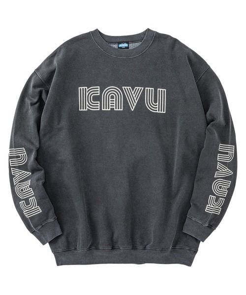 KAVU(カブー)の「KAVU/カブー Sleeve Print Sweat (Pigment)/スリーブプリント スウェット(ピグメント)(スウェット・メンズ・パープル/レッド/ブラック・MEDIUM/SMALL/LARGE)」の2枚目の写真