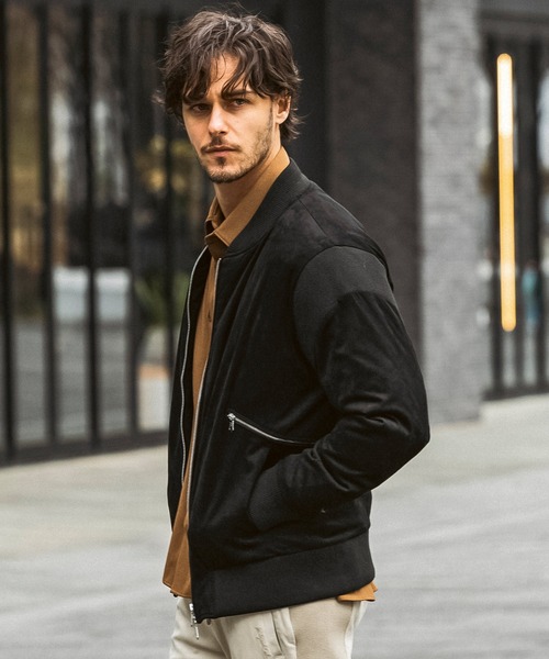 1PIU1UGUALE3  RELAX （ウノピゥウノウグァーレトレ リラックス）の「1PIU1UGUALE3 RELAX(ウノピゥウノウグァーレトレ リラックス)マイクロスウェード テックパデッドブルゾン（ブルゾン・メンズ・ベージュ/カーキ/ブラック・M/S/XXL/XL/L）」の4枚目の写真