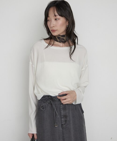 LOUNGEDRESS(ラウンジドレス)の「《万能トップス》【JAPAN MADE】ストレッチジョーゼットプルオーバー 秋服(シャツ/ブラウス・レディース・グレー/オフホワイト/ブラック・FREE)」の20枚目の写真