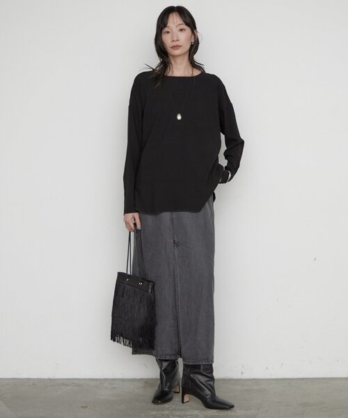 LOUNGEDRESS(ラウンジドレス)の「《万能トップス》【JAPAN MADE】ストレッチジョーゼットプルオーバー 秋服(シャツ/ブラウス・レディース・グレー/オフホワイト/ブラック・FREE)」の7枚目の写真