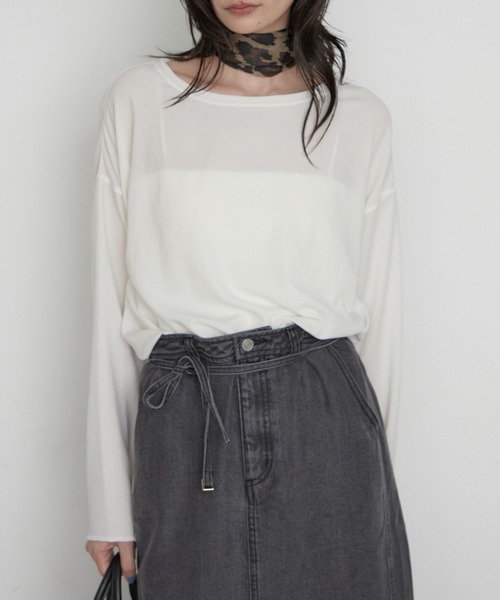 LOUNGEDRESS(ラウンジドレス)の「《万能トップス》【JAPAN MADE】ストレッチジョーゼットプルオーバー 秋服(シャツ/ブラウス・レディース・グレー/オフホワイト/ブラック・FREE)」の1枚目の写真