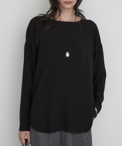 LOUNGEDRESS(ラウンジドレス)の「《万能トップス》【JAPAN MADE】ストレッチジョーゼットプルオーバー 秋服(シャツ/ブラウス・レディース・グレー/オフホワイト/ブラック・FREE)」の2枚目の写真