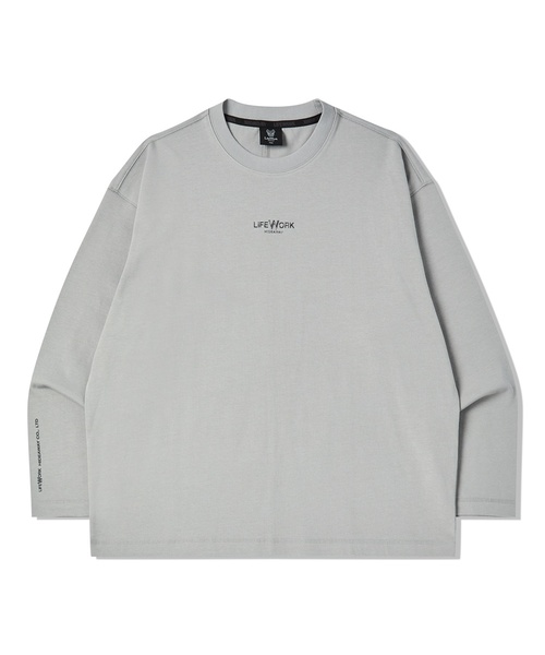 LIFE WORK(ライフワーク)の「高周波ロゴ長袖Tシャツ(Tシャツ/カットソー・レディース・ライトグレー/ブラック・FREE)」の1枚目の写真