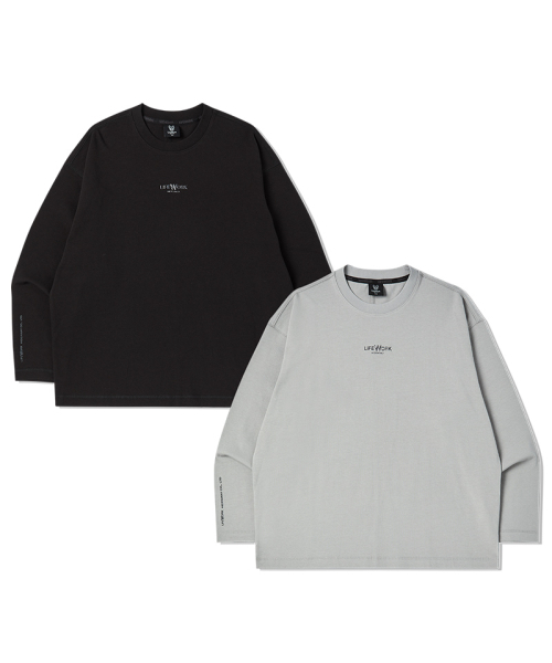 LIFE WORK(ライフワーク)の「高周波ロゴ長袖Tシャツ(Tシャツ/カットソー・レディース・ライトグレー/ブラック・FREE)」の3枚目の写真