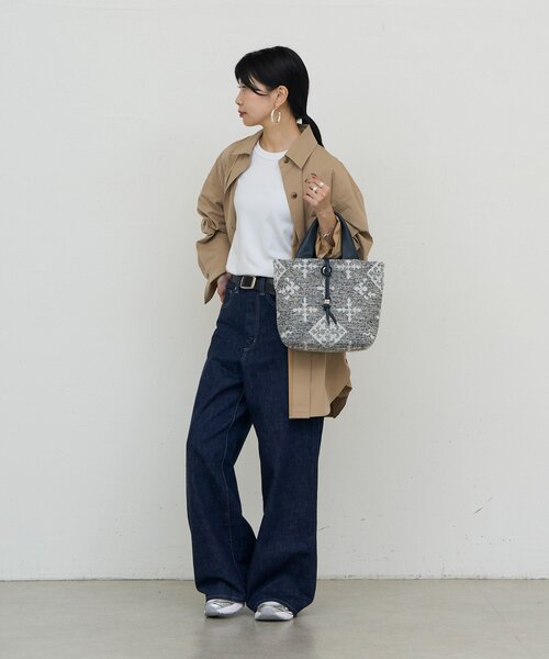 russet(ラシット)の「【Souffle TOTE】モノグラムツイード2WAYトートバッグ(トートバッグ・レディース・アイボリー/ネイビー・FREE)」の15枚目の写真