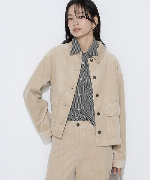 COMME CA Wardrobe(コムサワードローブ)の「【セットアップ対応】コットンコーデュロイ ブルゾン(ブルゾン・レディース・ベージュ/ピンク・FREE)」の2枚目の写真