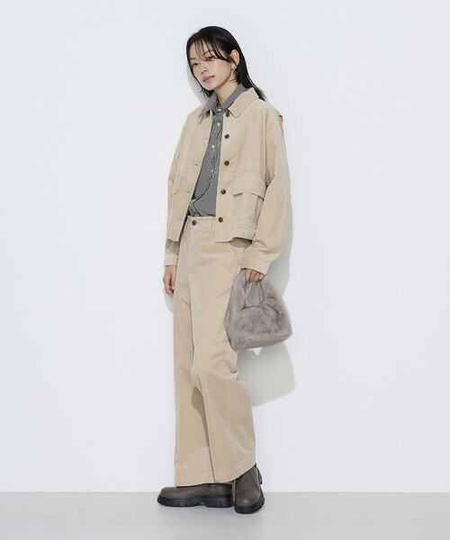 COMME CA Wardrobe(コムサワードローブ)の「【セットアップ対応】コットンコーデュロイ ブルゾン(ブルゾン・レディース・ベージュ/ピンク・FREE)」の12枚目の写真