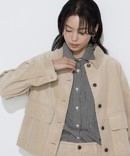 COMME CA Wardrobe(コムサワードローブ)の「【セットアップ対応】コットンコーデュロイ ブルゾン(ブルゾン・レディース・ベージュ/ピンク・FREE)」の14枚目の写真