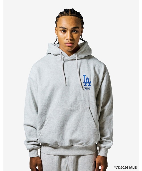 KEBOZ × MLB LOS ANGELES DODGERS LOGO SWEAT HOODIE（パーカー