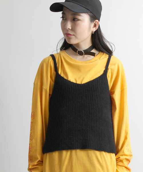 WEGO(ウィゴー)の「DISPARK/アンゴラキャミソール(キャミソール・レディース・ブラック/ピンク/グリーン・FREE)」の3枚目の写真