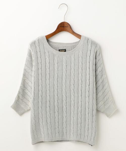 DOUBLE NAME（ダブルネーム）の「加工ドルマンプルオーバー（ニット/セーター・レディース・グリーン/ライトグレー/ブラック/ワイン・FREE）」の2枚目の写真