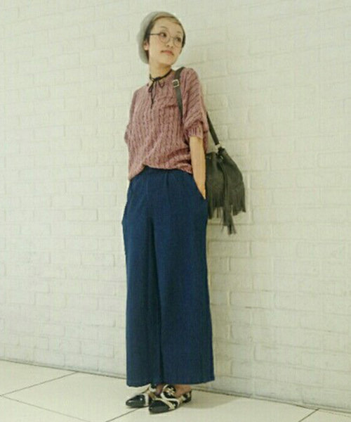 DOUBLE NAME（ダブルネーム）の「加工ドルマンプルオーバー（ニット/セーター・レディース・グリーン/ライトグレー/ブラック/ワイン・FREE）」の12枚目の写真