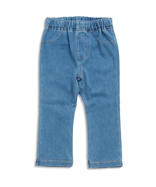 apres les cours(アプレレクール)の「デニムニットレギンス 9分丈(デニムパンツ・キッズ・サックスブルー/ブルー/チャコール・80/90/130/110/120/100)」の3枚目の写真