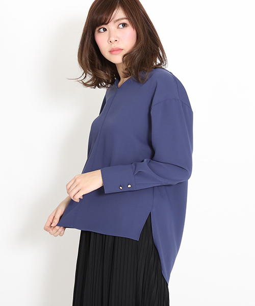 Droite lautreamont（ドロワットロートレアモン）の「ダブルクロスブラウス（シャツ/ブラウス・レディース・ピンク/オフホワイト/ブルー・M(2)）」の3枚目の写真