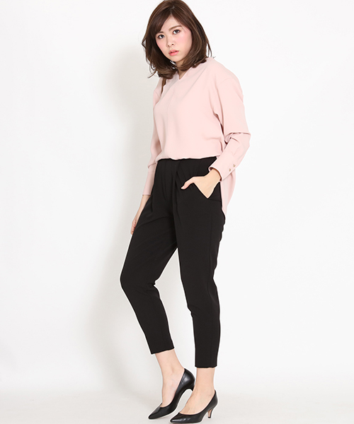 Droite lautreamont（ドロワットロートレアモン）の「ダブルクロスブラウス（シャツ/ブラウス・レディース・ピンク/オフホワイト/ブルー・M(2)）」の16枚目の写真