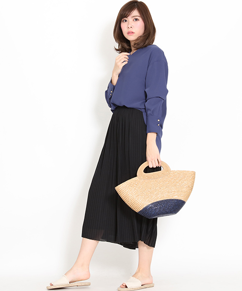 Droite lautreamont（ドロワットロートレアモン）の「ダブルクロスブラウス（シャツ/ブラウス・レディース・ピンク/オフホワイト/ブルー・M(2)）」の12枚目の写真