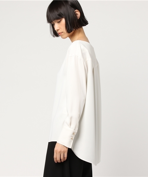 Droite lautreamont（ドロワットロートレアモン）の「ダブルクロスブラウス（シャツ/ブラウス・レディース・ピンク/オフホワイト/ブルー・M(2)）」の5枚目の写真