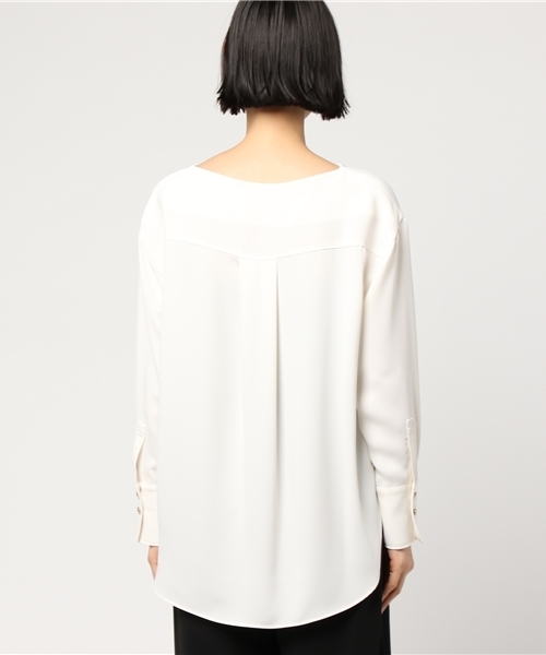 Droite lautreamont（ドロワットロートレアモン）の「ダブルクロスブラウス（シャツ/ブラウス・レディース・ピンク/オフホワイト/ブルー・M(2)）」の6枚目の写真