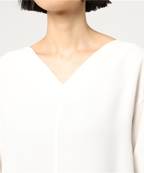 Droite lautreamont（ドロワットロートレアモン）の「ダブルクロスブラウス（シャツ/ブラウス・レディース・ピンク/オフホワイト/ブルー・M(2)）」の7枚目の写真