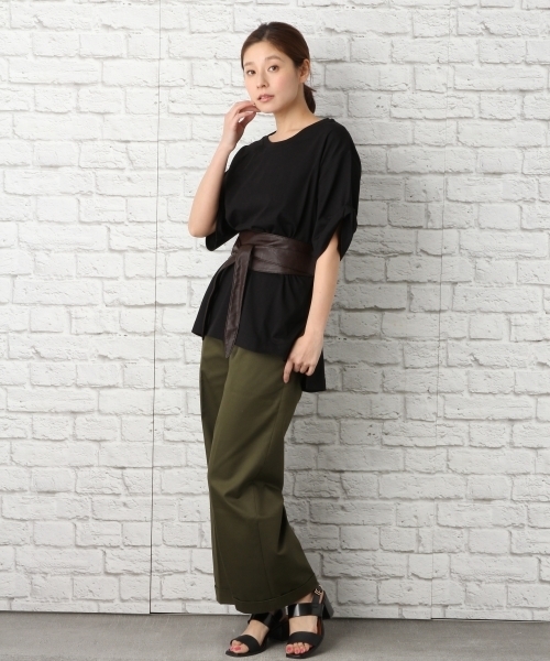 LEPSIM(レプシィム)の「CFソデロールBIGTSS 746774(Tシャツ/カットソー・レディース・ブラウン/オフホワイト/ブラック/サックスブルー/ブラウン系その他/ホワイト/ブラック系その他・FREE)」の9枚目の写真