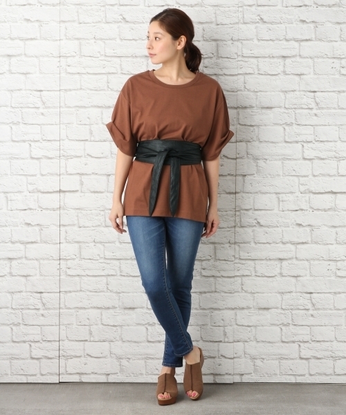 LEPSIM(レプシィム)の「CFソデロールBIGTSS 746774(Tシャツ/カットソー・レディース・ブラウン/オフホワイト/ブラック/サックスブルー/ブラウン系その他/ホワイト/ブラック系その他・FREE)」の10枚目の写真