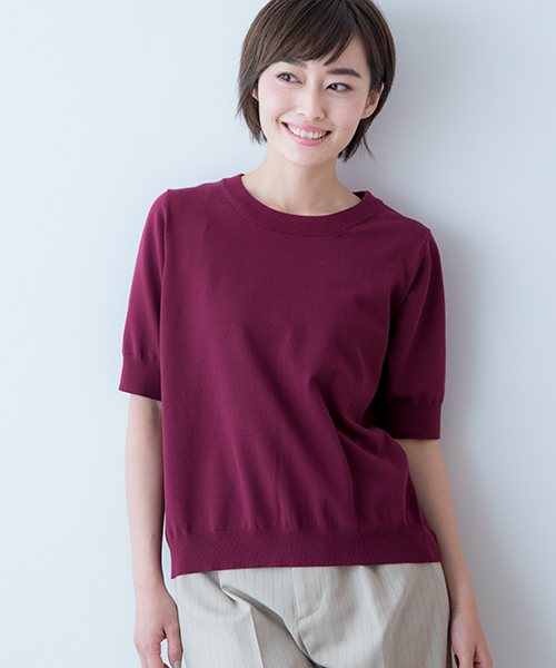 Banner Barrett(バナーバレット)の「T/R KNIT PULLOVER(ニット/セーター・レディース・ブラック/グリーン/ボルドー/グレー・38)」の1枚目の写真
