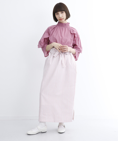 MERLOT(メルロー)の「ドビードットラッフルスリーブブラウス690-6527(シャツ/ブラウス・レディース・ホワイト/ブラック/ピンク/イエロー/ラベンダー・FREE)」の14枚目の写真