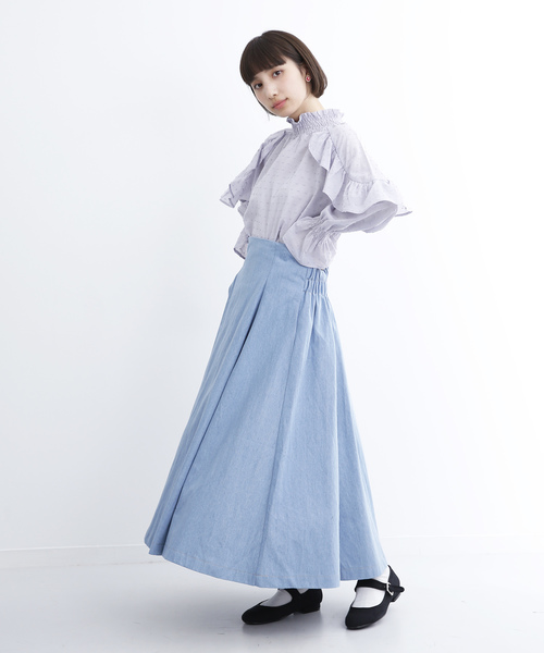 MERLOT(メルロー)の「ドビードットラッフルスリーブブラウス690-6527(シャツ/ブラウス・レディース・ホワイト/ブラック/ピンク/イエロー/ラベンダー・FREE)」の13枚目の写真