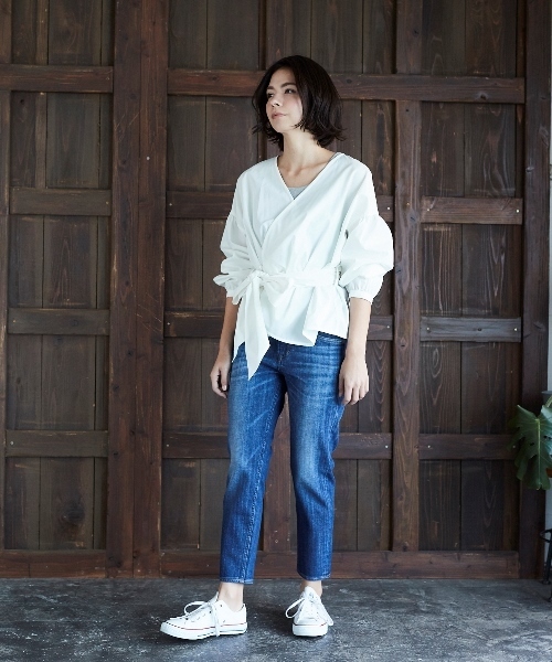 AMERICAN HOLIC（アメリカンホリック）の「テーパードデニム（デニムパンツ・レディース・インディゴブルー/ワンウォッシュ・L/M/S/XS/XXS）」の13枚目の写真