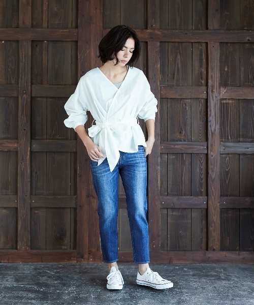 AMERICAN HOLIC（アメリカンホリック）の「テーパードデニム（デニムパンツ・レディース・インディゴブルー/ワンウォッシュ・L/M/S/XS/XXS）」の12枚目の写真