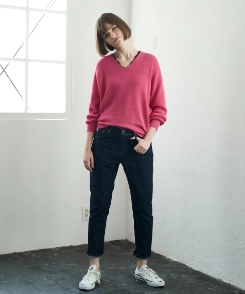 AMERICAN HOLIC（アメリカンホリック）の「テーパードデニム（デニムパンツ・レディース・インディゴブルー/ワンウォッシュ・L/M/S/XS/XXS）」の21枚目の写真