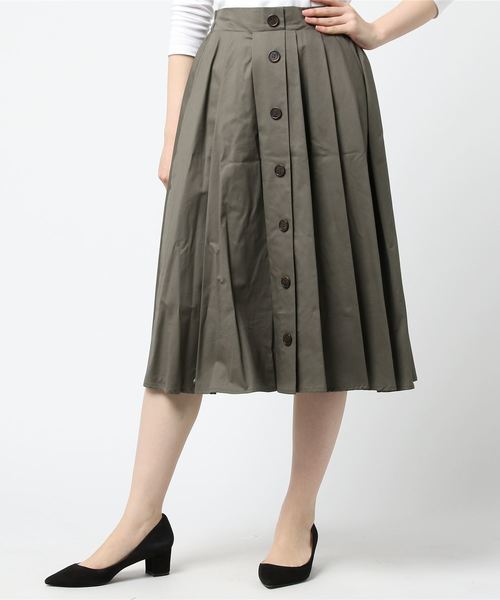 rps（アールピーエス）の「前ボタンコットンツイルタックフレアースカート（スカート・レディース・ベージュ/ネイビー/ライトカーキ・M）」の11枚目の写真