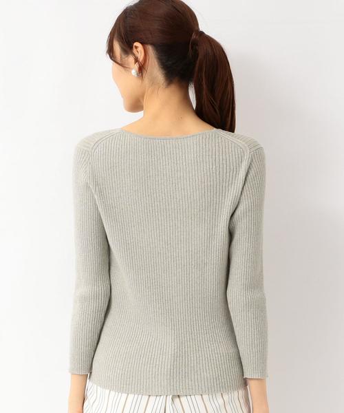 green label relaxing（グリーンレーベルリラクシング）の「D ラメ リブ Vネック ニット ◆（ニット/セーター・レディース・グレー/ナチュラル/ライラック・FREE）」の14枚目の写真