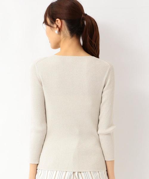 green label relaxing（グリーンレーベルリラクシング）の「D ラメ リブ Vネック ニット ◆（ニット/セーター・レディース・グレー/ナチュラル/ライラック・FREE）」の16枚目の写真