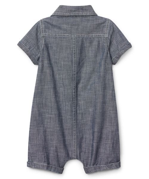 GAP(ギャップ)の「Gap ショートオール(シャンブレー)(ロンパース・キッズ・インディゴブルー・6-12 M/3-6M/12-18 M/18-24M/0-3M)」の2枚目の写真