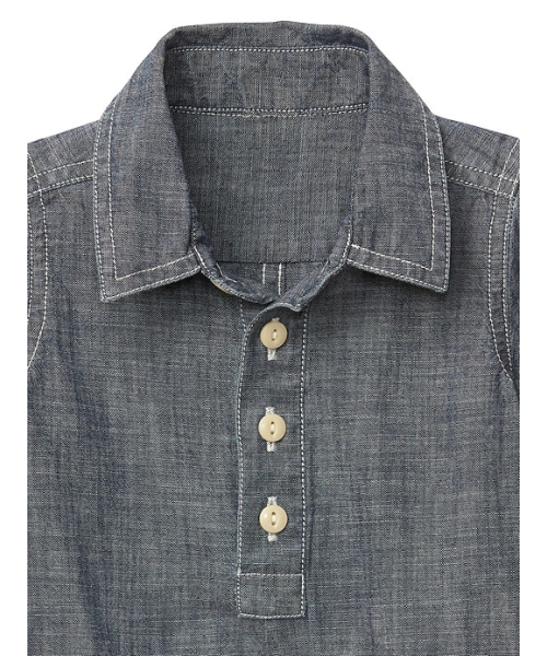 GAP(ギャップ)の「Gap ショートオール(シャンブレー)(ロンパース・キッズ・インディゴブルー・6-12 M/3-6M/12-18 M/18-24M/0-3M)」の3枚目の写真