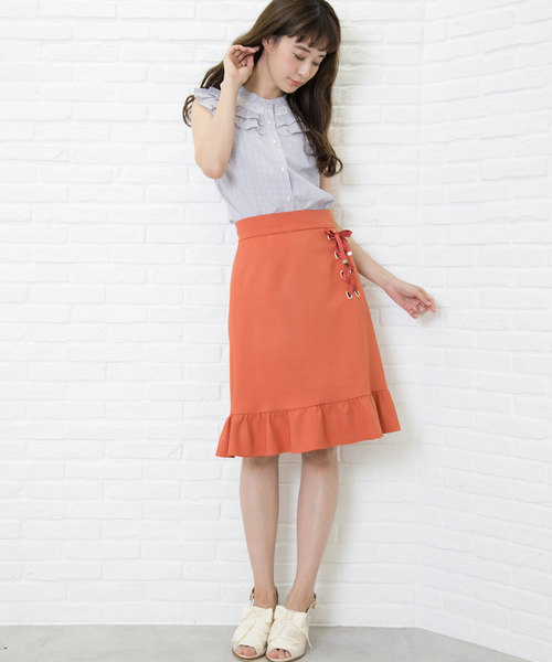 JILL by JILL STUART(ジルバイジルスチュアート)の「サイドレースアップ(スカート・レディース・ベージュ/カーキ/オレンジ・MEDIUM/SMALL)」の17枚目の写真