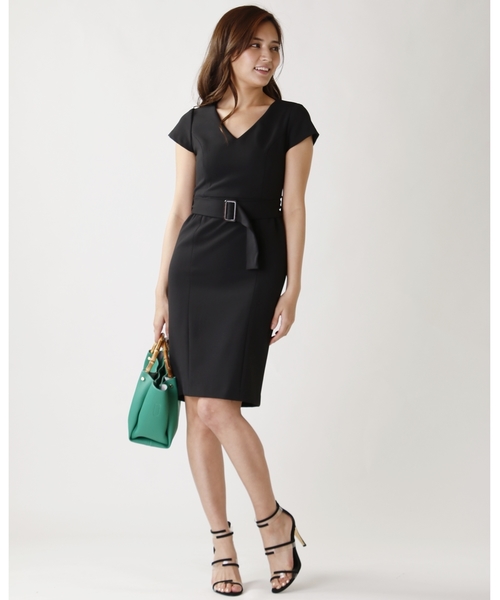 M Deux エムドゥ の ｖネックタイトワンピース ワンピース Wear