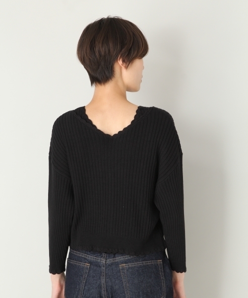 LOWRYS FARM（ローリーズファーム）の「９Ｇリブカーディガン　803215（カーディガン/ボレロ・レディース・ブラック/ベージュ/バーガンディー・MEDIUM/LARGE）」の12枚目の写真