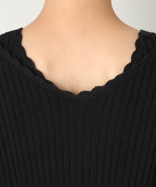 LOWRYS FARM（ローリーズファーム）の「９Ｇリブカーディガン　803215（カーディガン/ボレロ・レディース・ブラック/ベージュ/バーガンディー・MEDIUM/LARGE）」の7枚目の写真