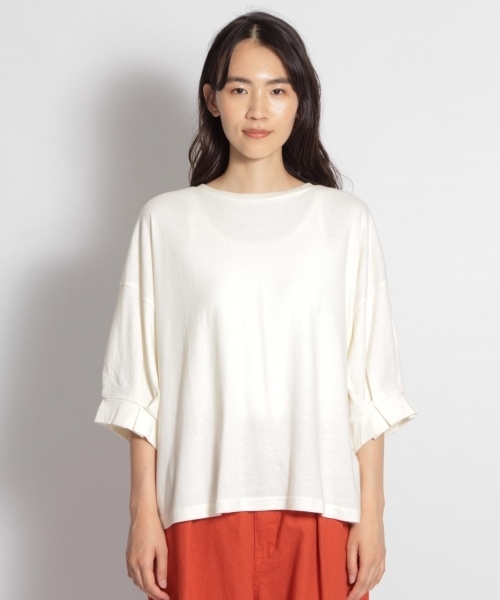 niko and...（ニコアンド）の「ユーズド風加工プルオーバー（Tシャツ/カットソー・レディース・ライトグリーン/オフホワイト/ライトブラウン/ラベンダー・MEDIUM/LARGE）」の8枚目の写真