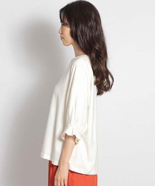 niko and...（ニコアンド）の「ユーズド風加工プルオーバー（Tシャツ/カットソー・レディース・ライトグリーン/オフホワイト/ライトブラウン/ラベンダー・MEDIUM/LARGE）」の9枚目の写真